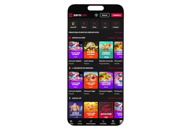 Usar a versão completa do site do Zeroum para smartphones