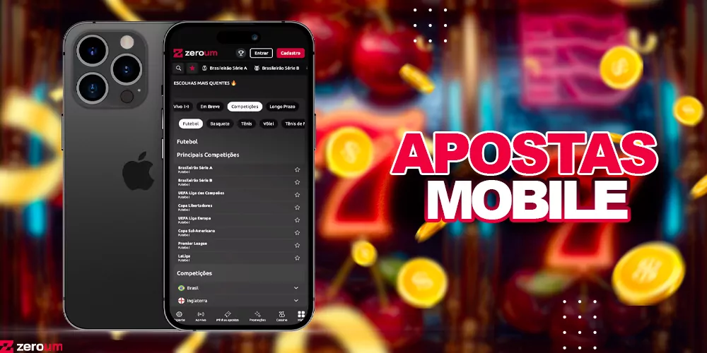 Apostas em diferentes esportes no aplicativo móvel